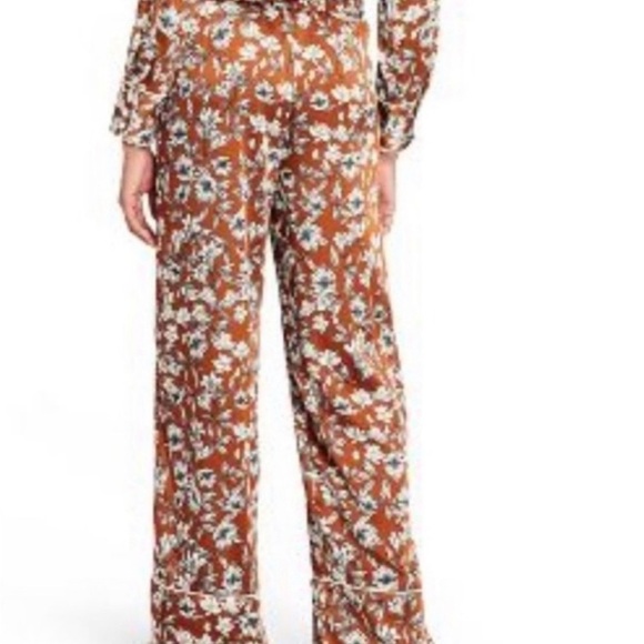 La Ligne x Target Two-Piece Pajama Set  Women's Brown Floral Lounge Set-Size S - Picture 4 of 11